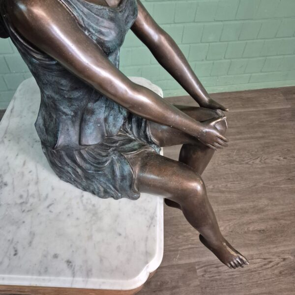 Statue Forest Fairy/Elf  Bronze 1,10 m - Image 7