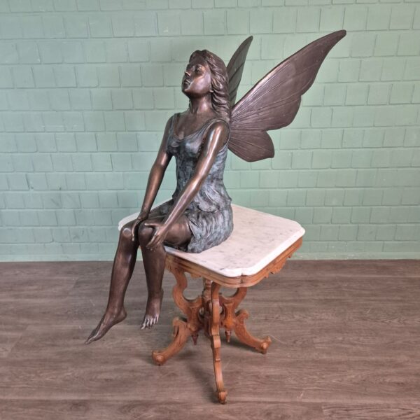 Statue Forest Fairy/Elf  Bronze 1,10 m - Image 9