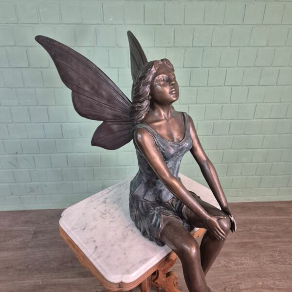 Statue Forest Fairy/Elf  Bronze 1,10 m - Image 6