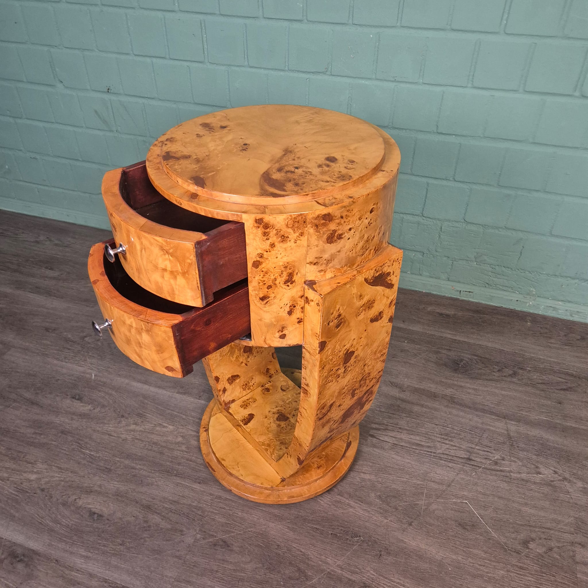 Art-Déco Nightstand Set  Walnut Ø 0,41 m - Image 11
