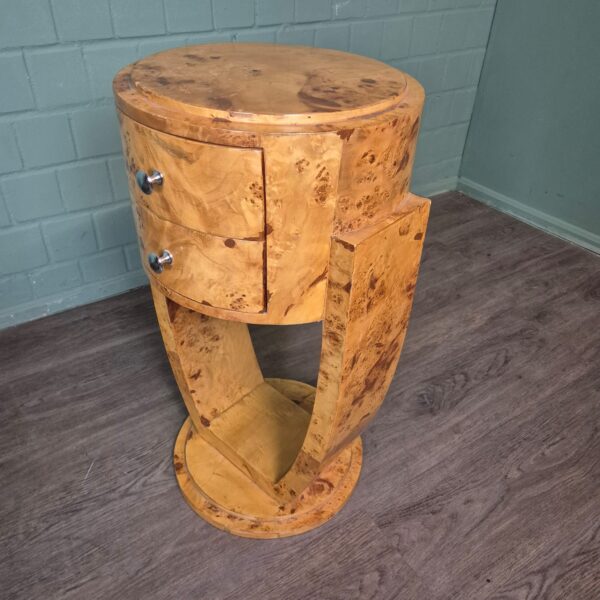 Art-Déco Nightstand Set  Walnut Ø 0,41 m - Image 5