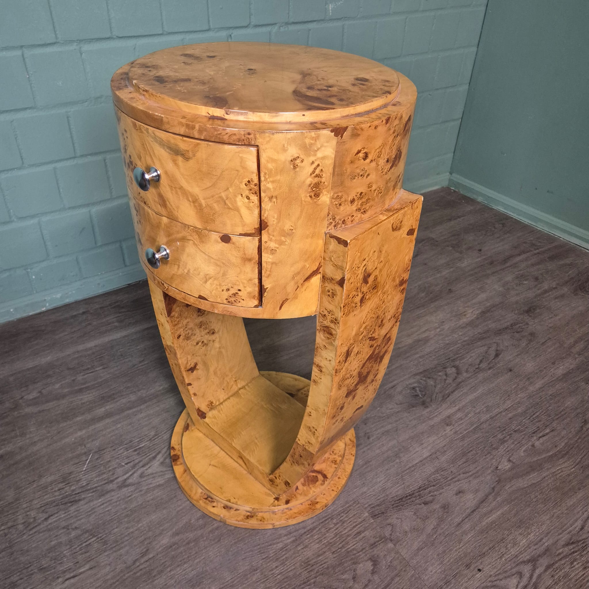 Art-Déco Nightstand Set  Walnut Ø 0,41 m - Image 5
