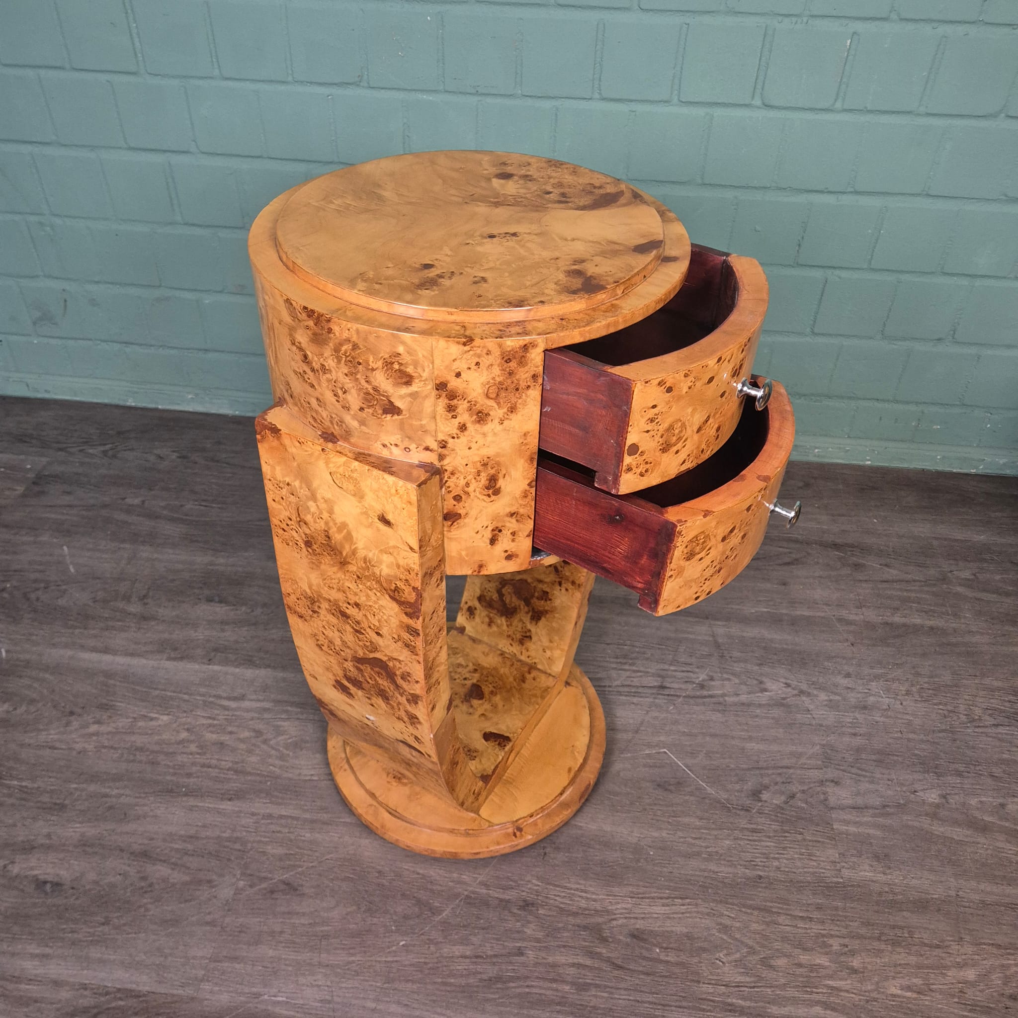 Art-Déco Nightstand Set  Walnut Ø 0,41 m - Image 10