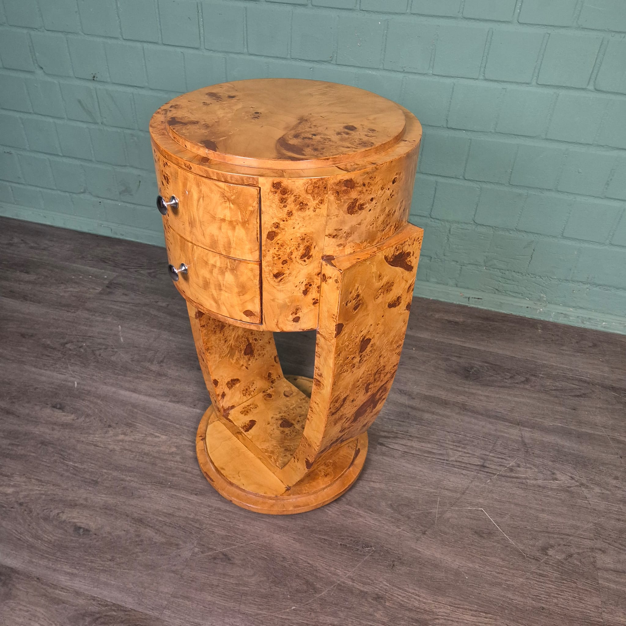 Art-Déco Nightstand Set  Walnut Ø 0,41 m - Image 6