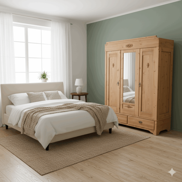 Wardrobe Jugendstil 1900 Pine - Image 2