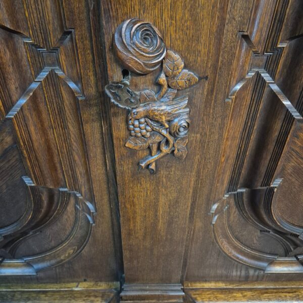 Wardrobe Historicism 1880 Oak - Image 11