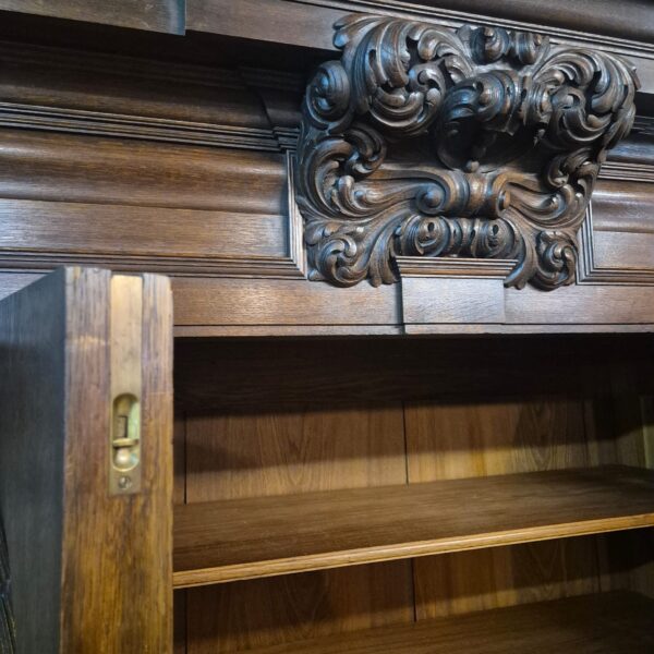 Wardrobe Historicism 1880 Oak - Image 19