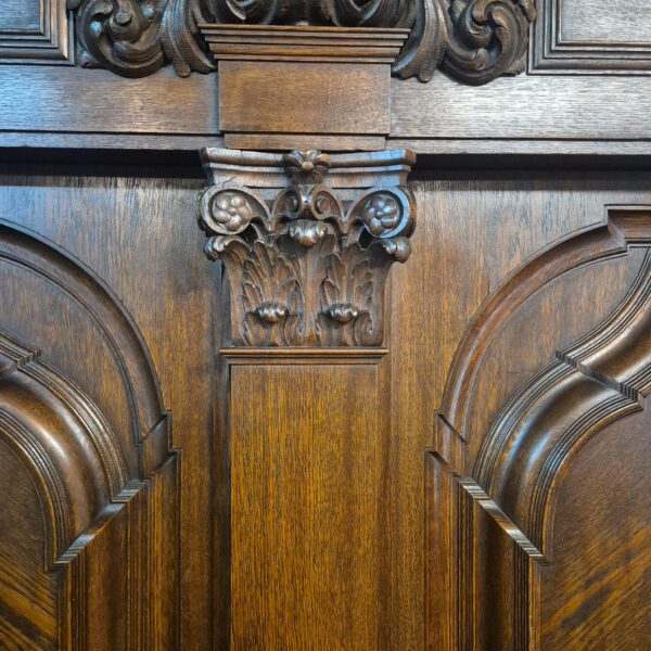 Wardrobe Historicism 1880 Oak - Image 16
