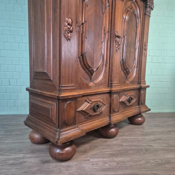 Wardrobe Historicism 1880 Oak - Image 9
