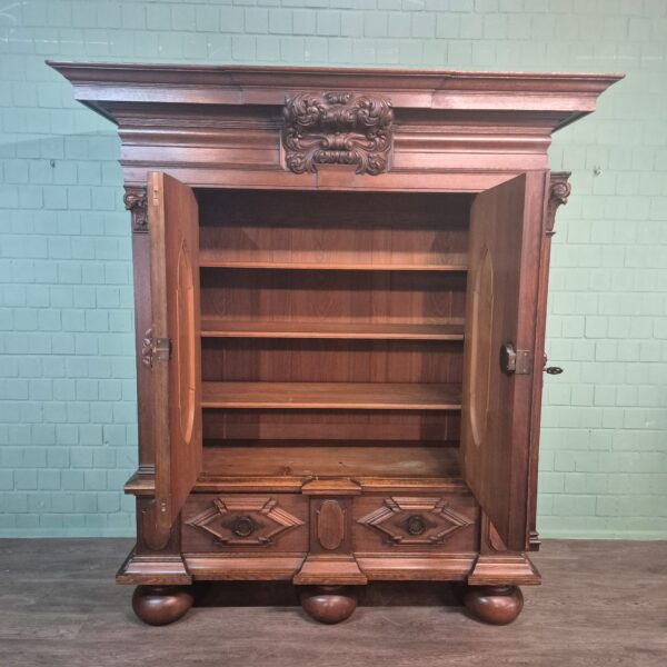 Wardrobe Historicism 1880 Oak - Image 18