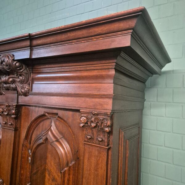 Wardrobe Historicism 1880 Oak - Image 14