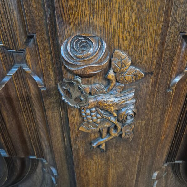 Wardrobe Historicism 1880 Oak - Image 12