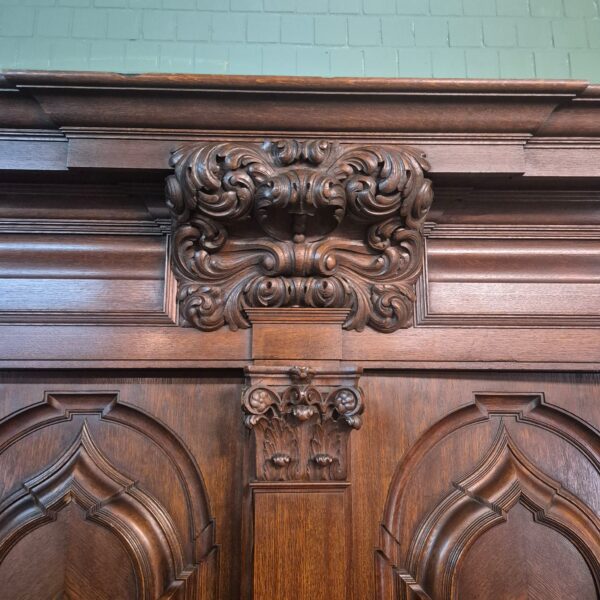Wardrobe Historicism 1880 Oak - Image 15