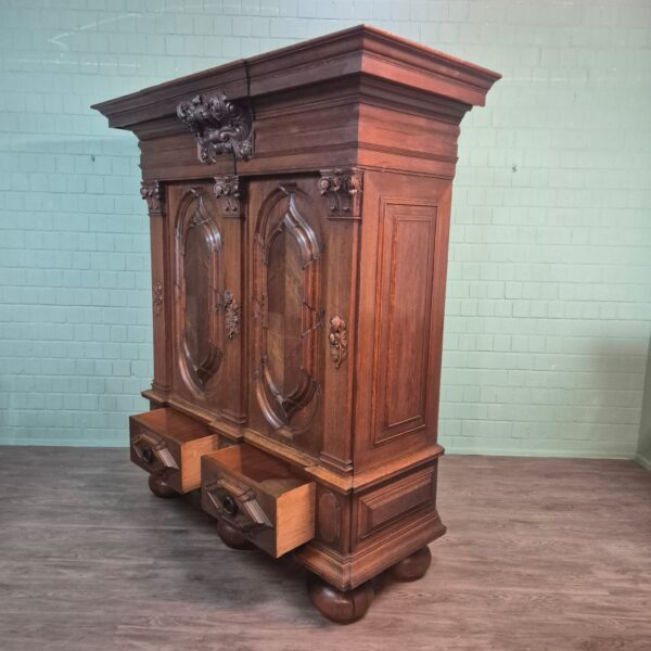 Wardrobe Historicism 1880 Oak - Image 22