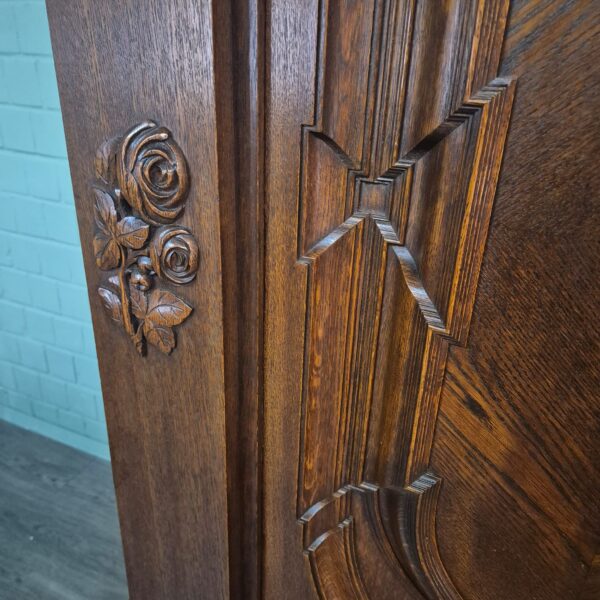 Wardrobe Historicism 1880 Oak - Image 8