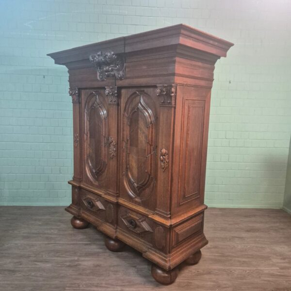 Wardrobe Historicism 1880 Oak - Image 4