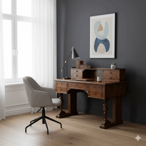 Desk Gründerzeit 1880 Walnut - Image 2