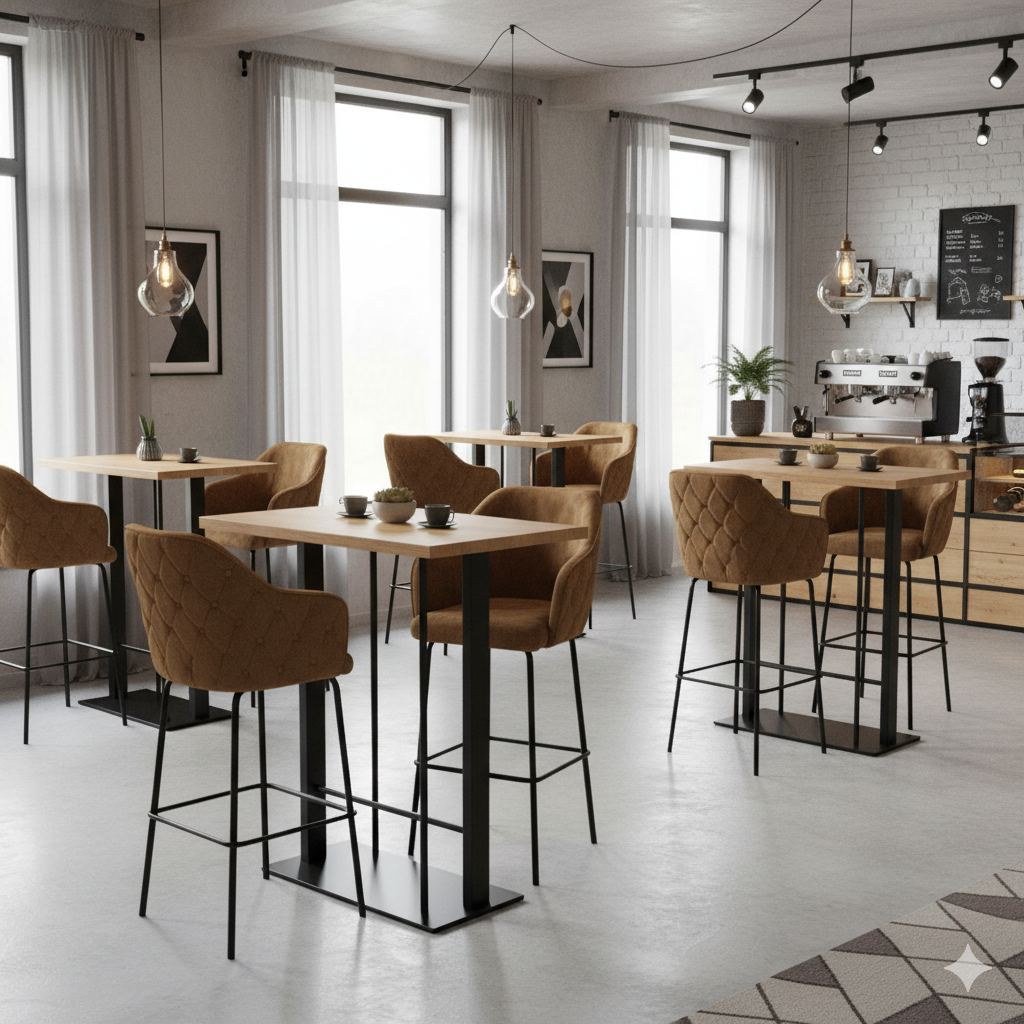 Mango Wood Steel Bar Table 1.20 m x 0.70 m - Image 2