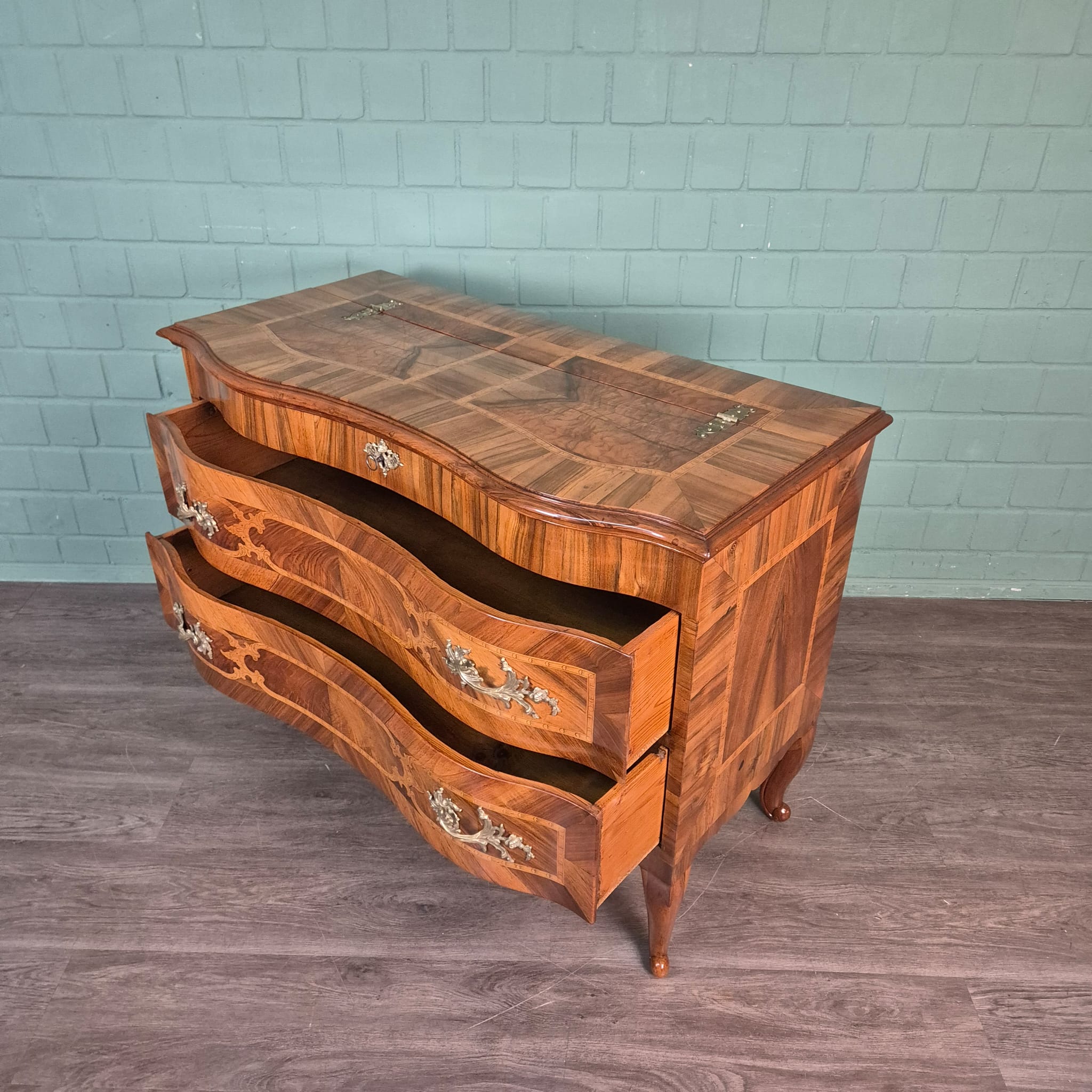 Chest of Drawers Baroque 1780 Walnut - Image 15