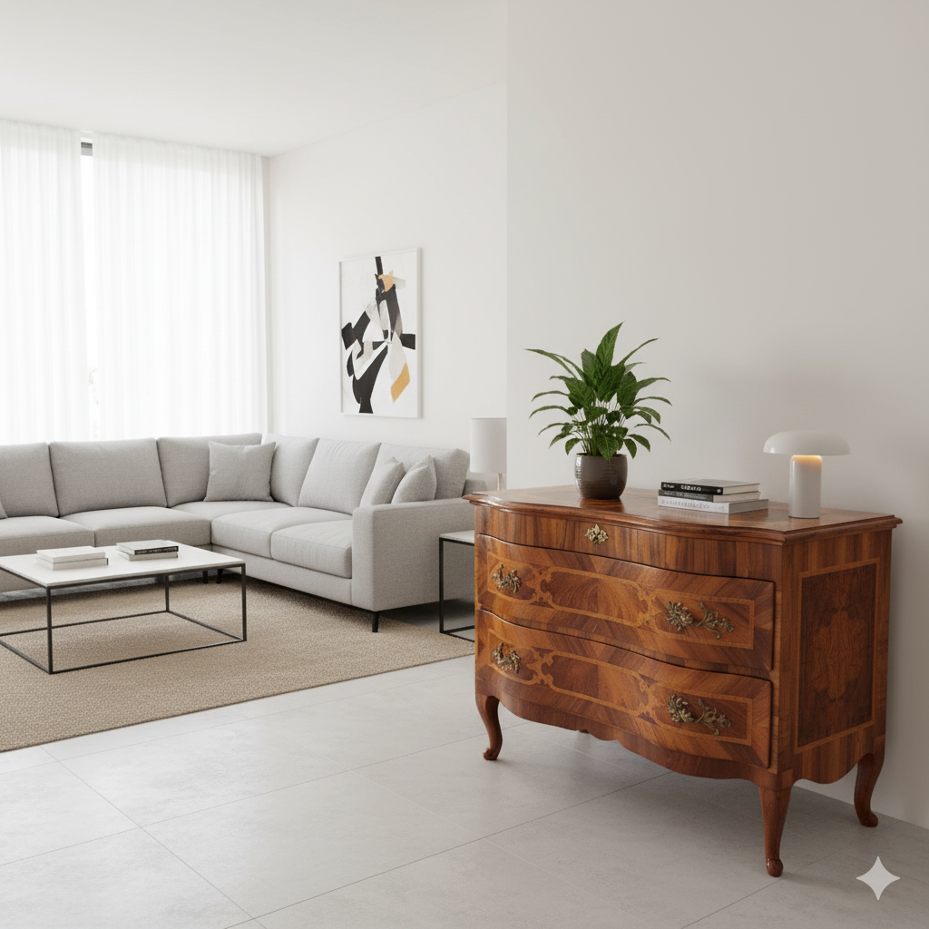 Chest of Drawers Baroque 1780 Walnut - Image 2