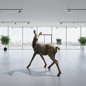 Statue Deer Bronze 1,44 m