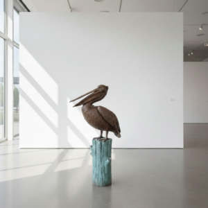 Statue Pelican Bronze 0,96 m