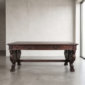 Desk and Office Chair Oak Neubaroque 1920