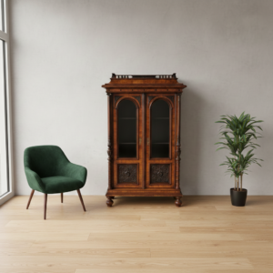 Display Cabinet Gründerzeit 1880 Walnut