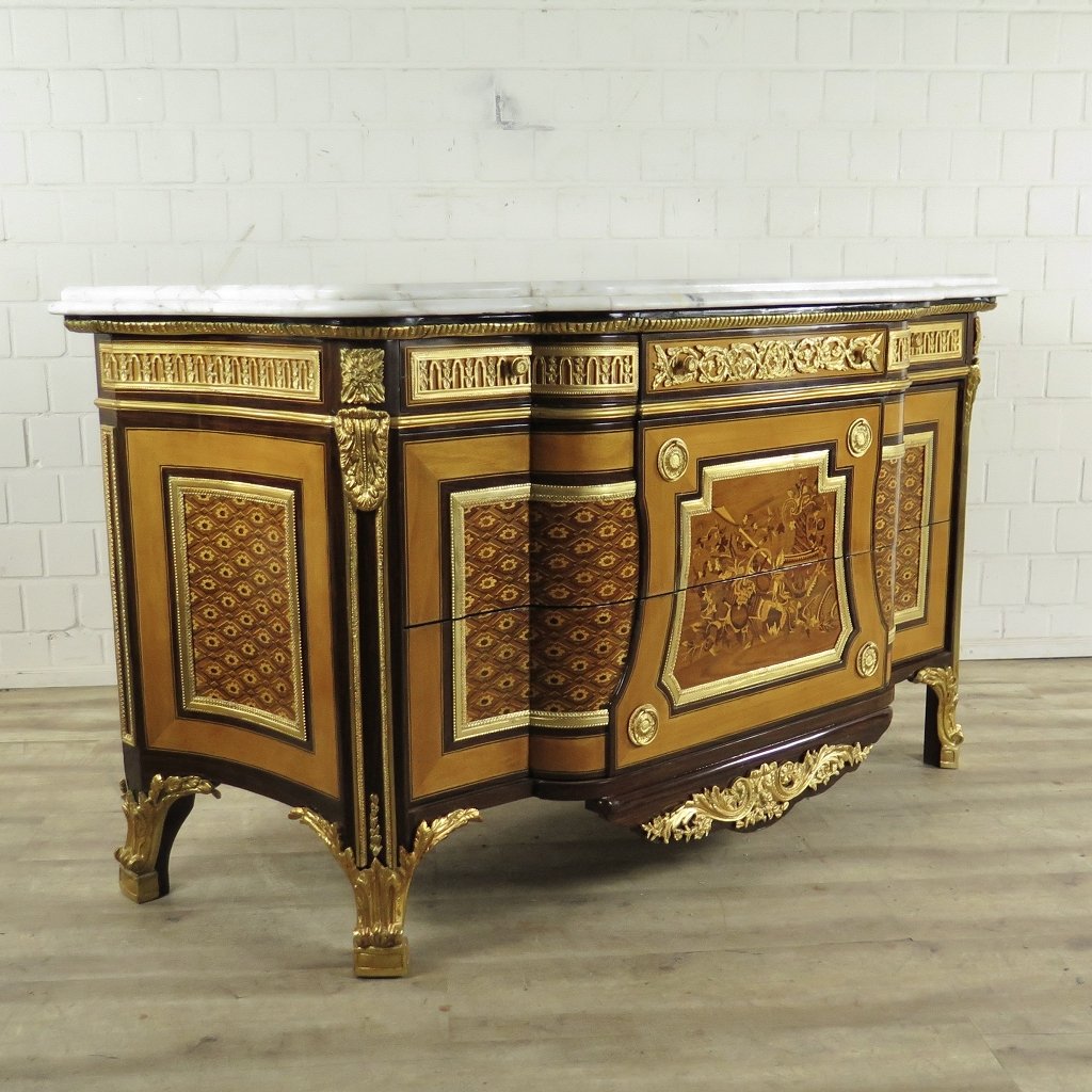 Chest of drawers Rococo style Walnut wood 1,78 m - Image 5