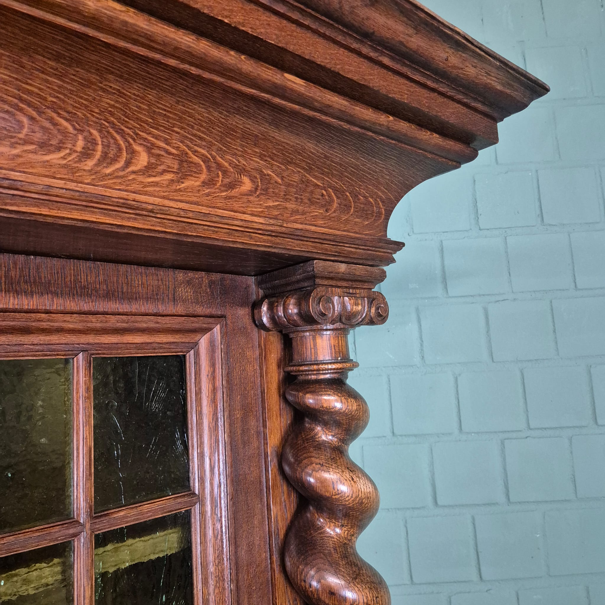Cabinet Neo-baroque 1910 Oak - Image 9