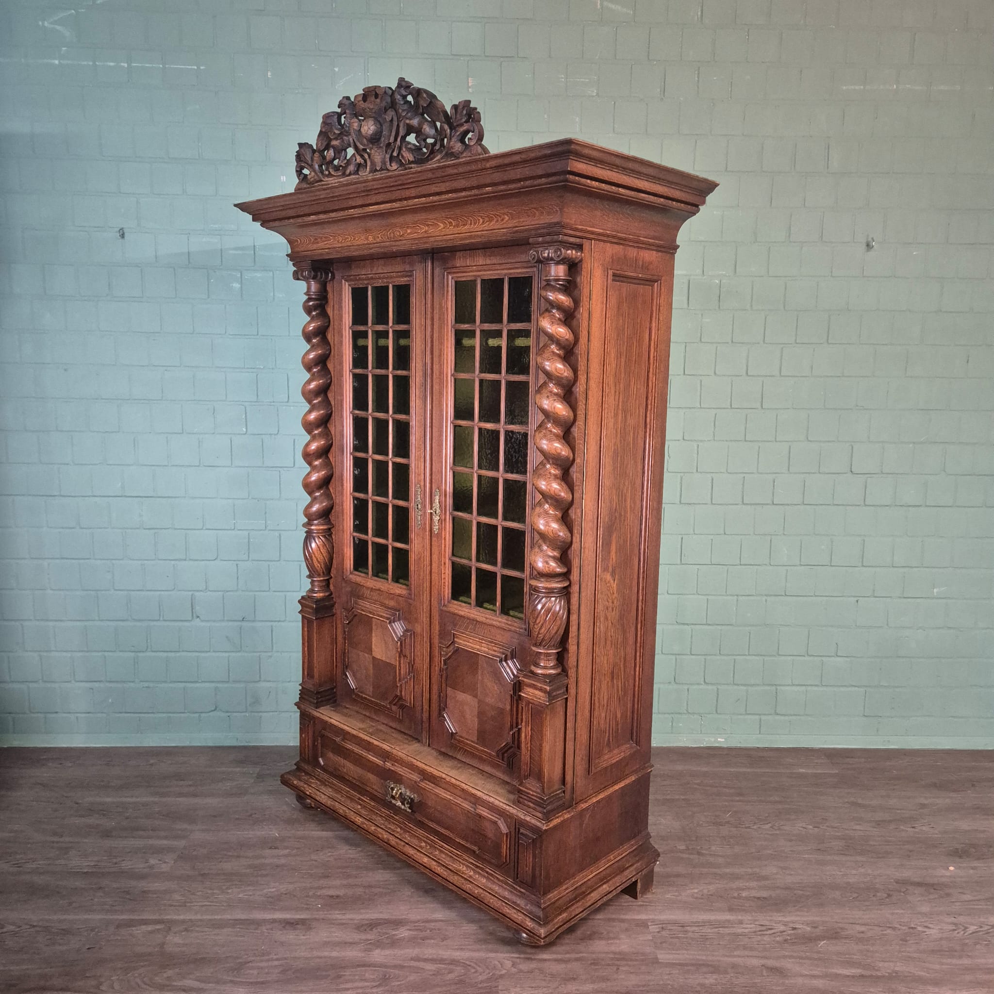 Cabinet Neo-baroque 1910 Oak - Image 6