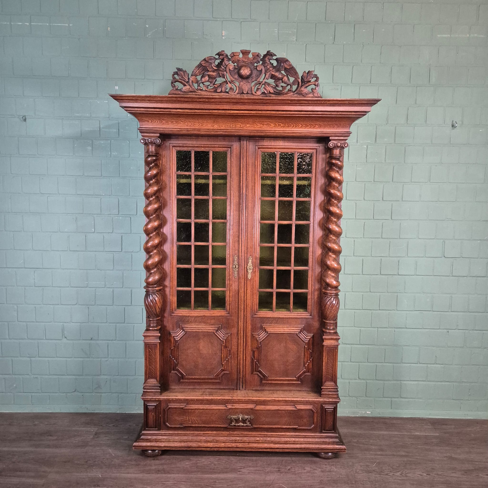 Cabinet Neo-baroque 1910 Oak - Image 4