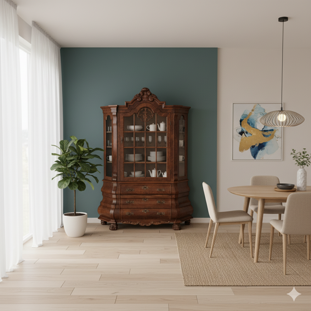 Display Cabinet Neo-baroque Walnut 1,43 m - Image 2