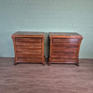 Set of chests of drawers Louis Philippe 1860 Mahogany