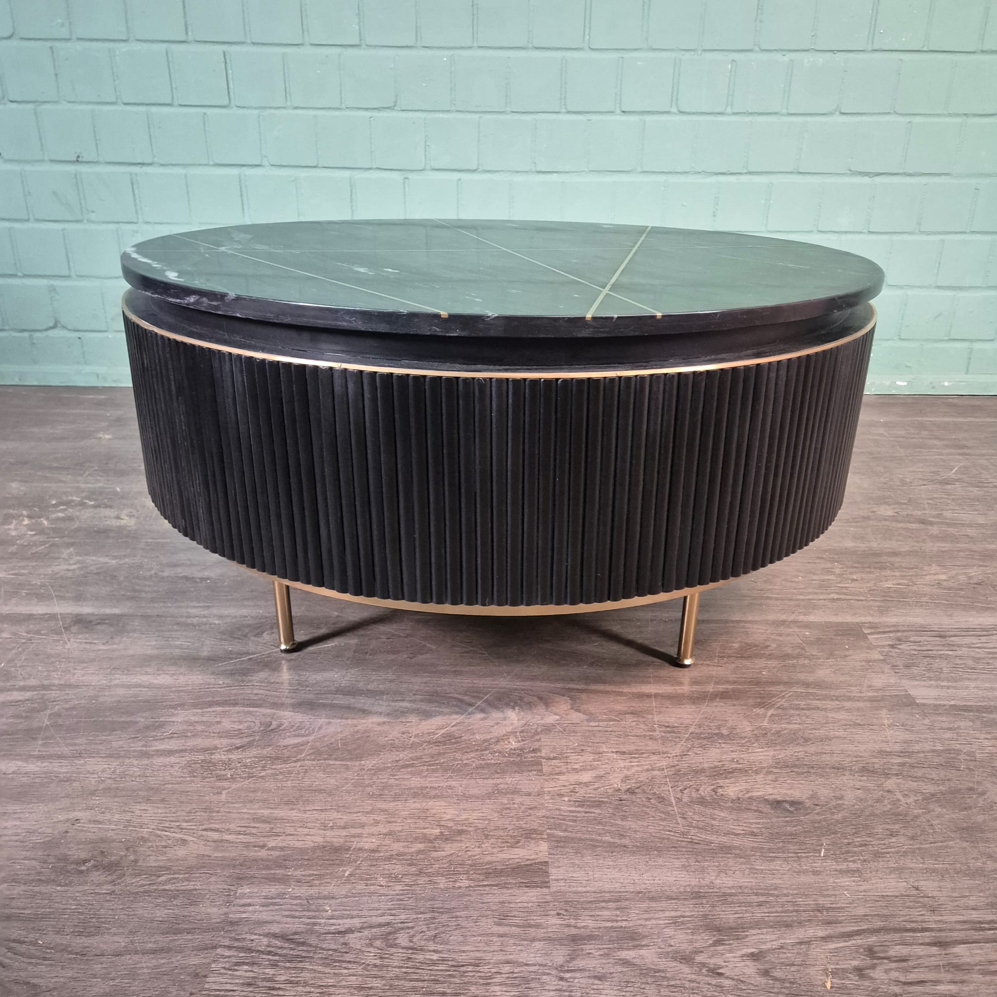 Coffee Table Marble Wood Ø 0,94 m - Image 3