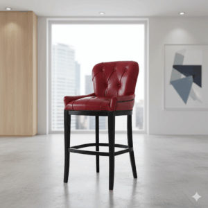 Chesterfield Barstool Leather Red