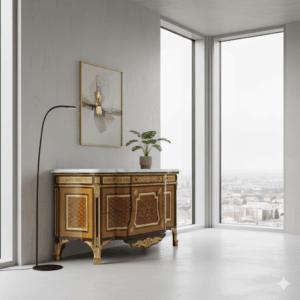 Chest of drawers Rococo style Walnut wood 1,78 m