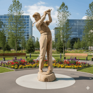 Wooden Sculpture Golfplayer 2,20m