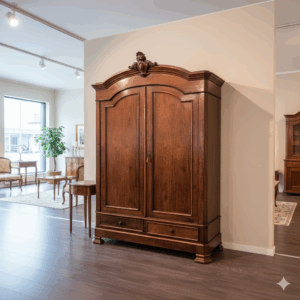 Wardrobe Biedermeier 1850 Mahogany