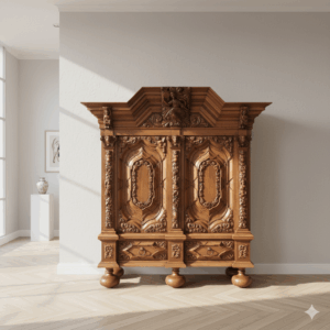Danziger Baroque Cabinet Historicism 1870 Walnut