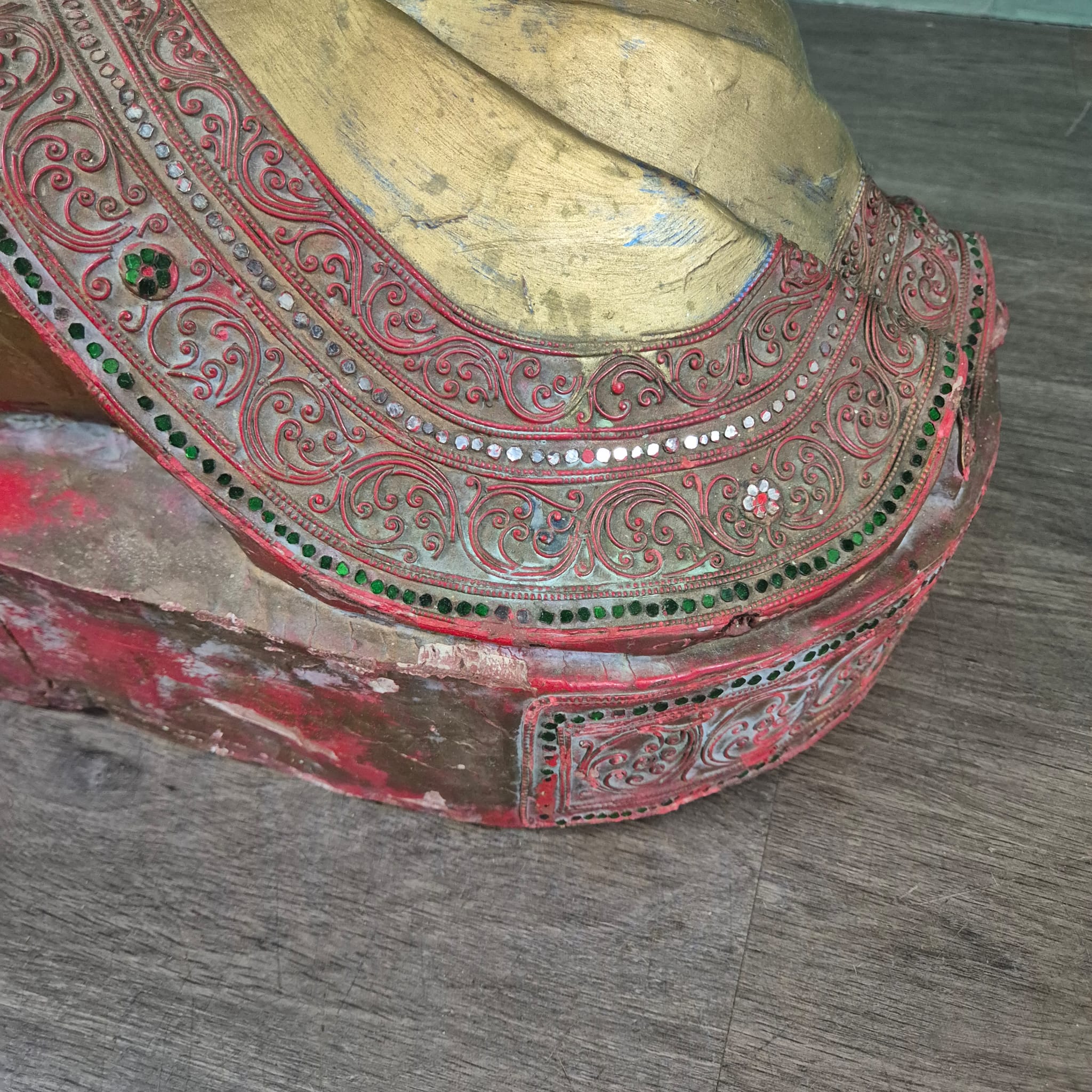 Buddha 1,00 m Antique 1920 Teak - Image 12