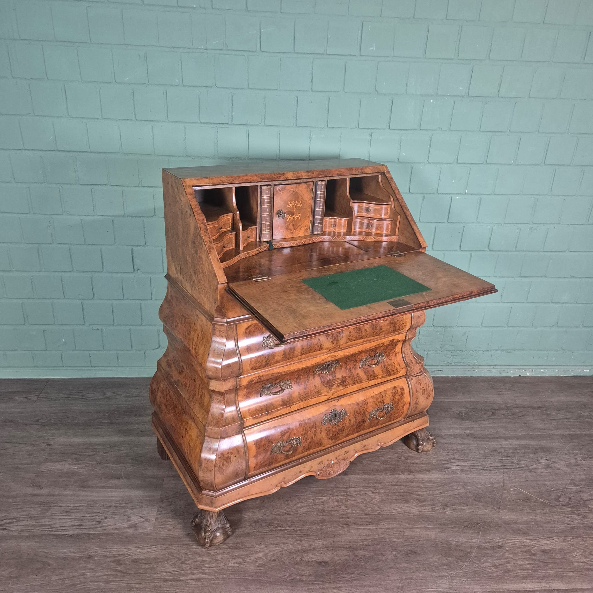 Secretary Neo-baroque 1930 Walnut - Image 14