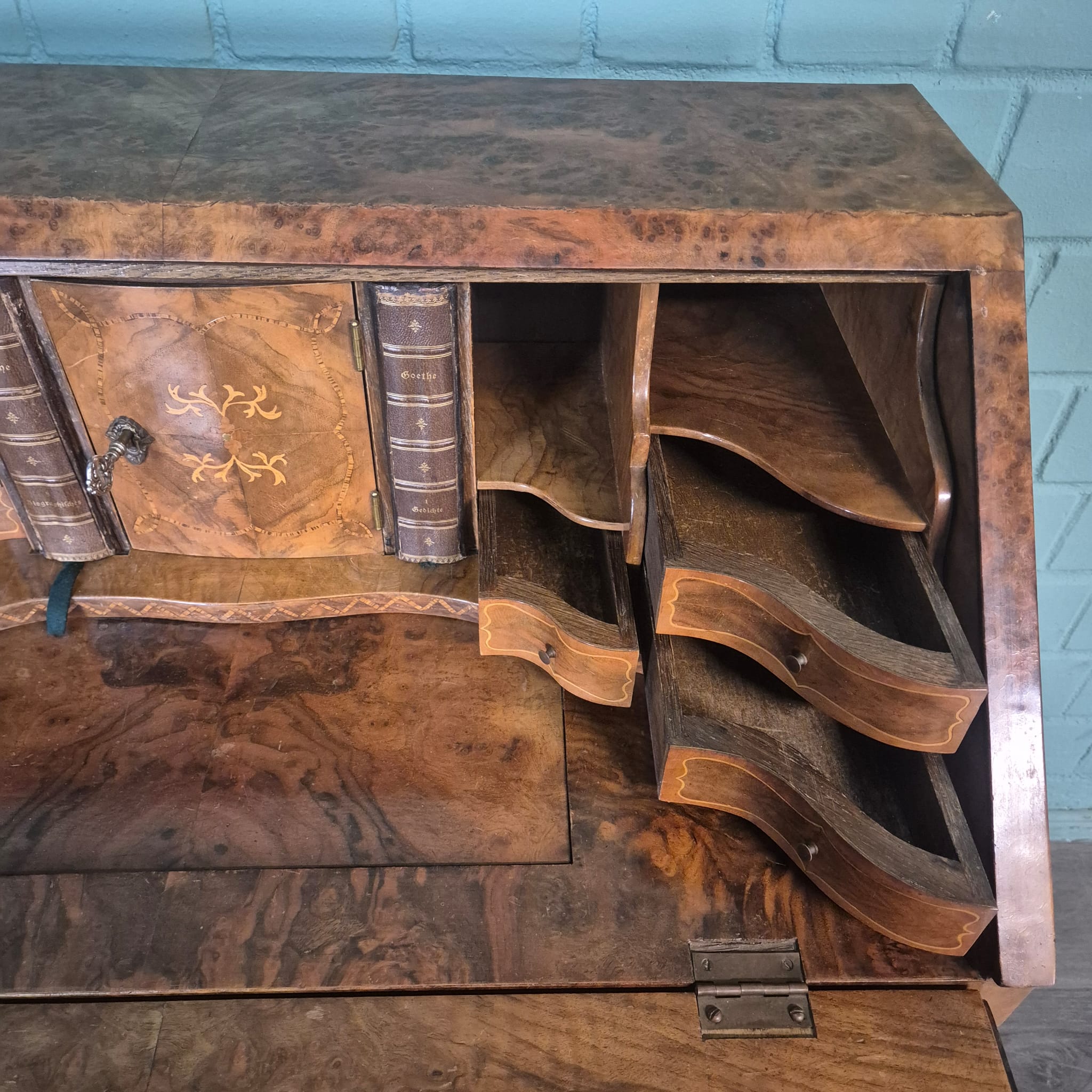 Secretary Neo-baroque 1930 Walnut - Image 19