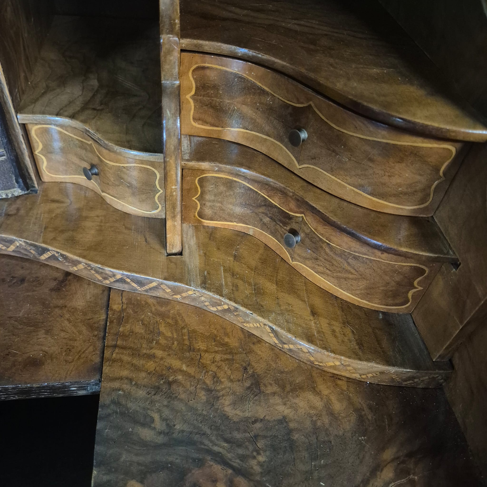 Secretary Neo-baroque 1930 Walnut - Image 17