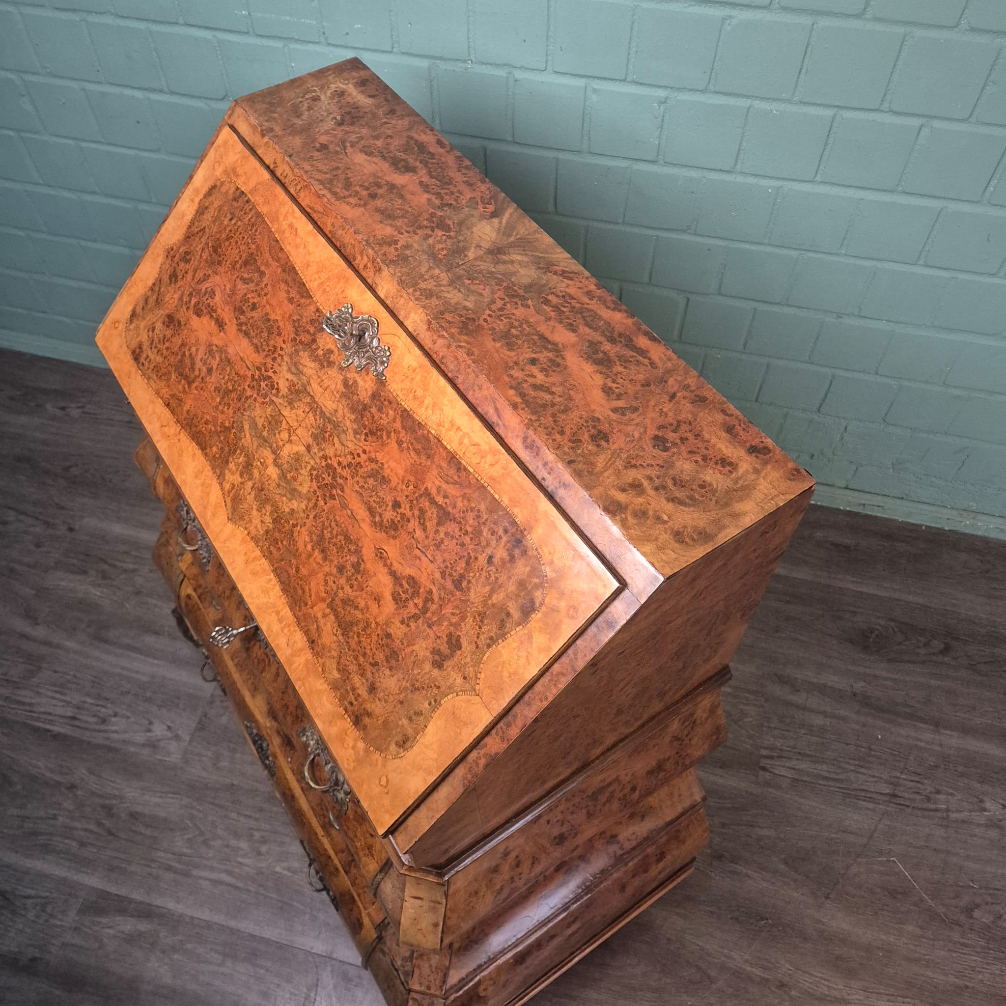 Secretary Neo-baroque 1930 Walnut - Image 5