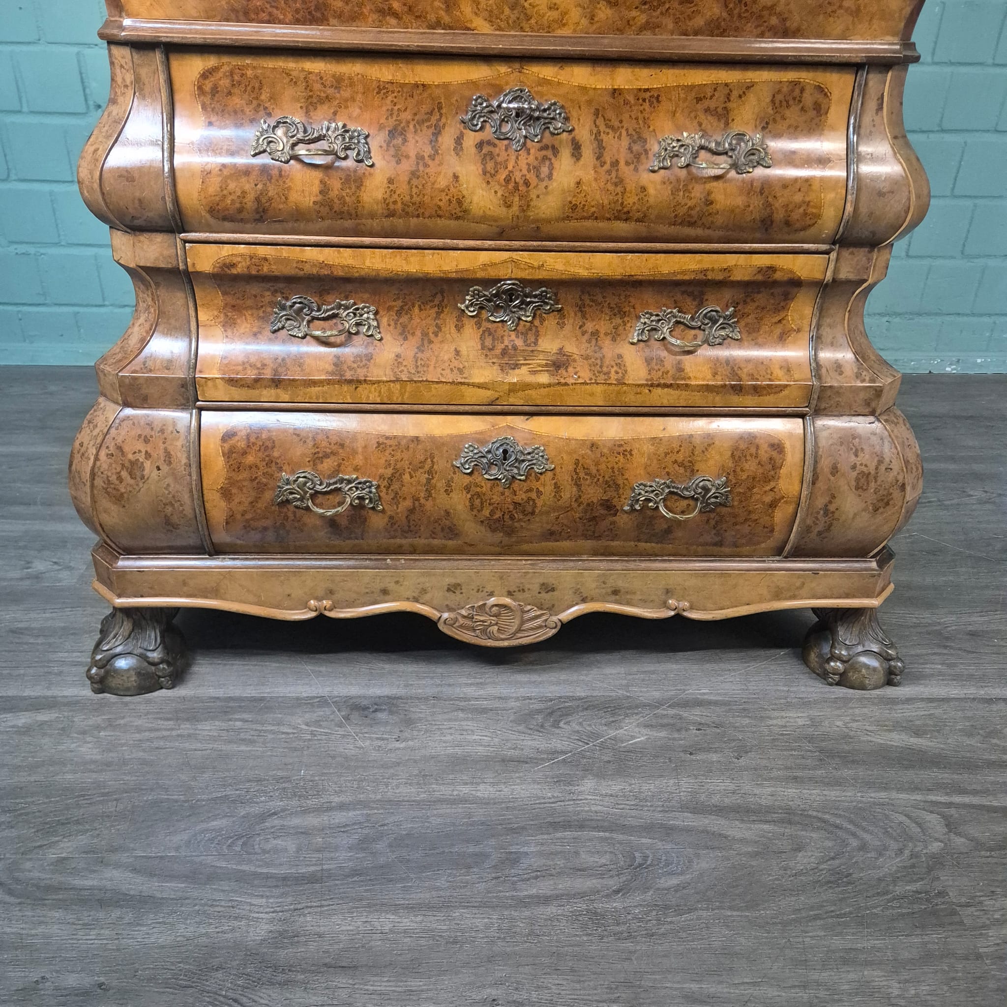 Secretary Neo-baroque 1930 Walnut - Image 7