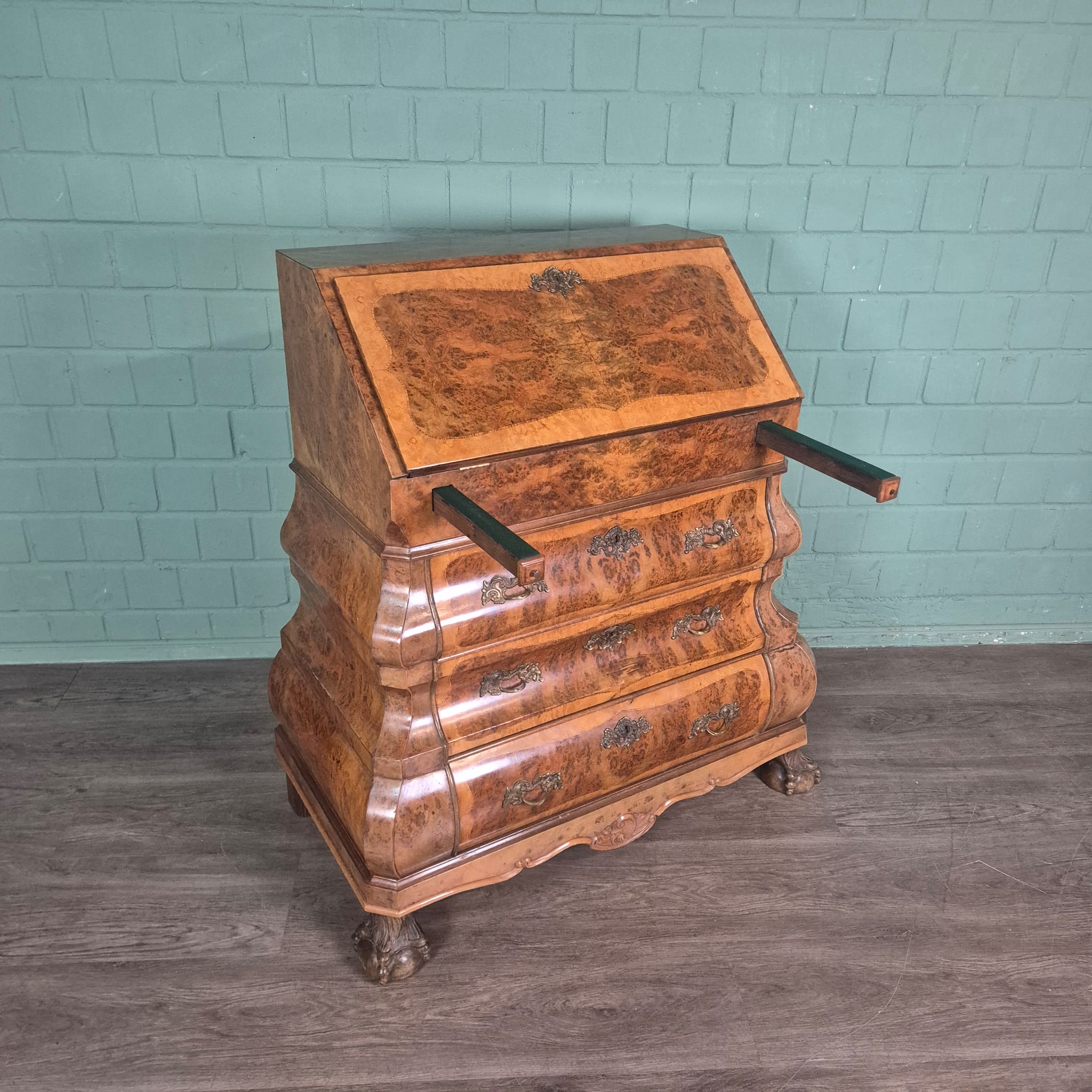 Secretary Neo-baroque 1930 Walnut - Image 13