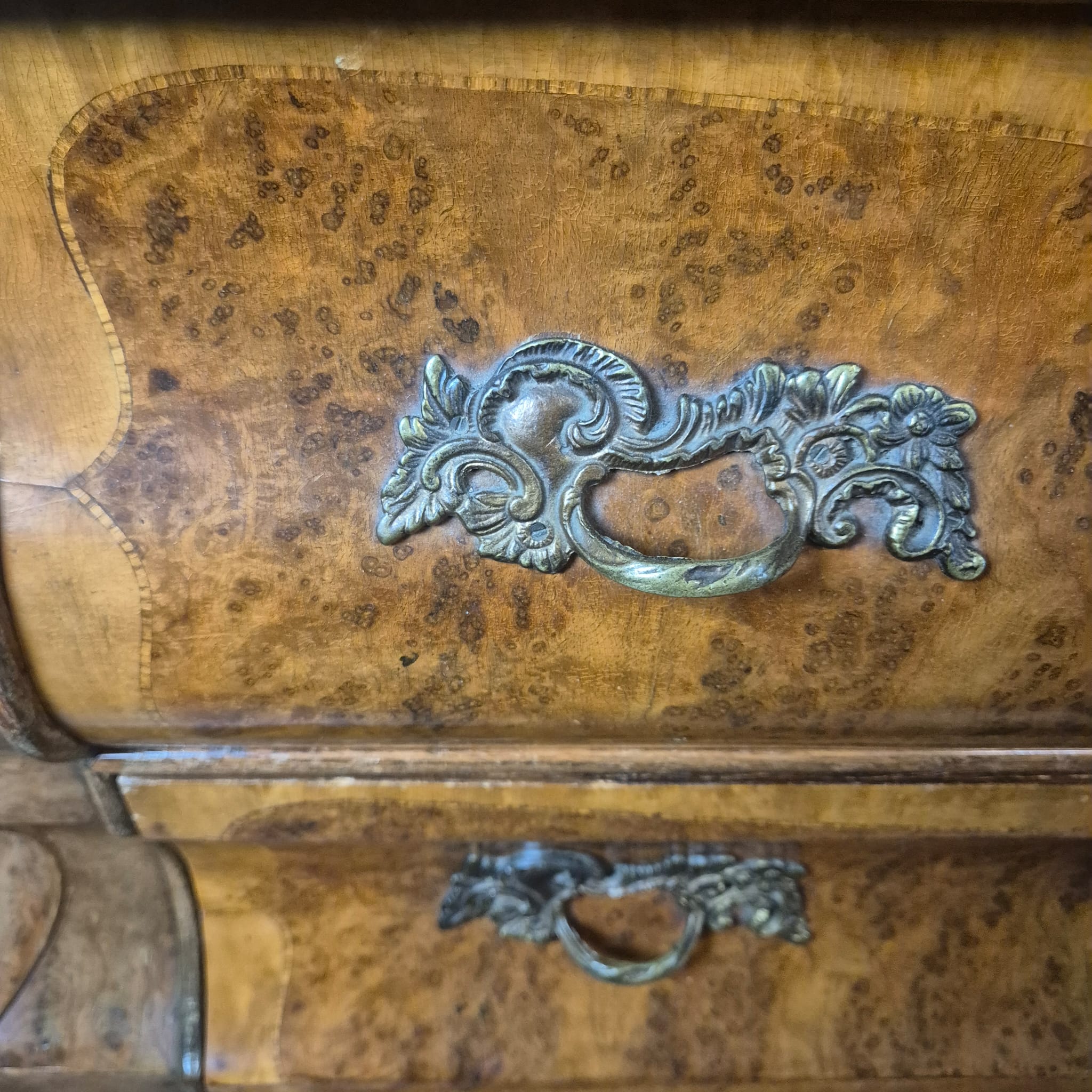 Secretary Neo-baroque 1930 Walnut - Image 9