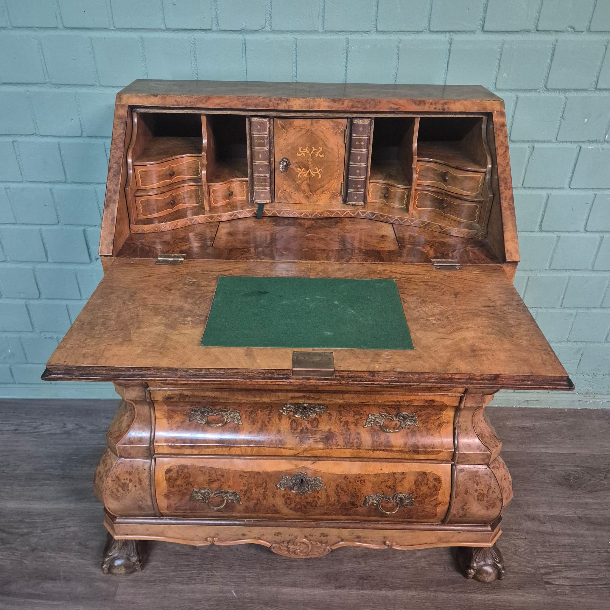 Secretary Neo-baroque 1930 Walnut - Image 15