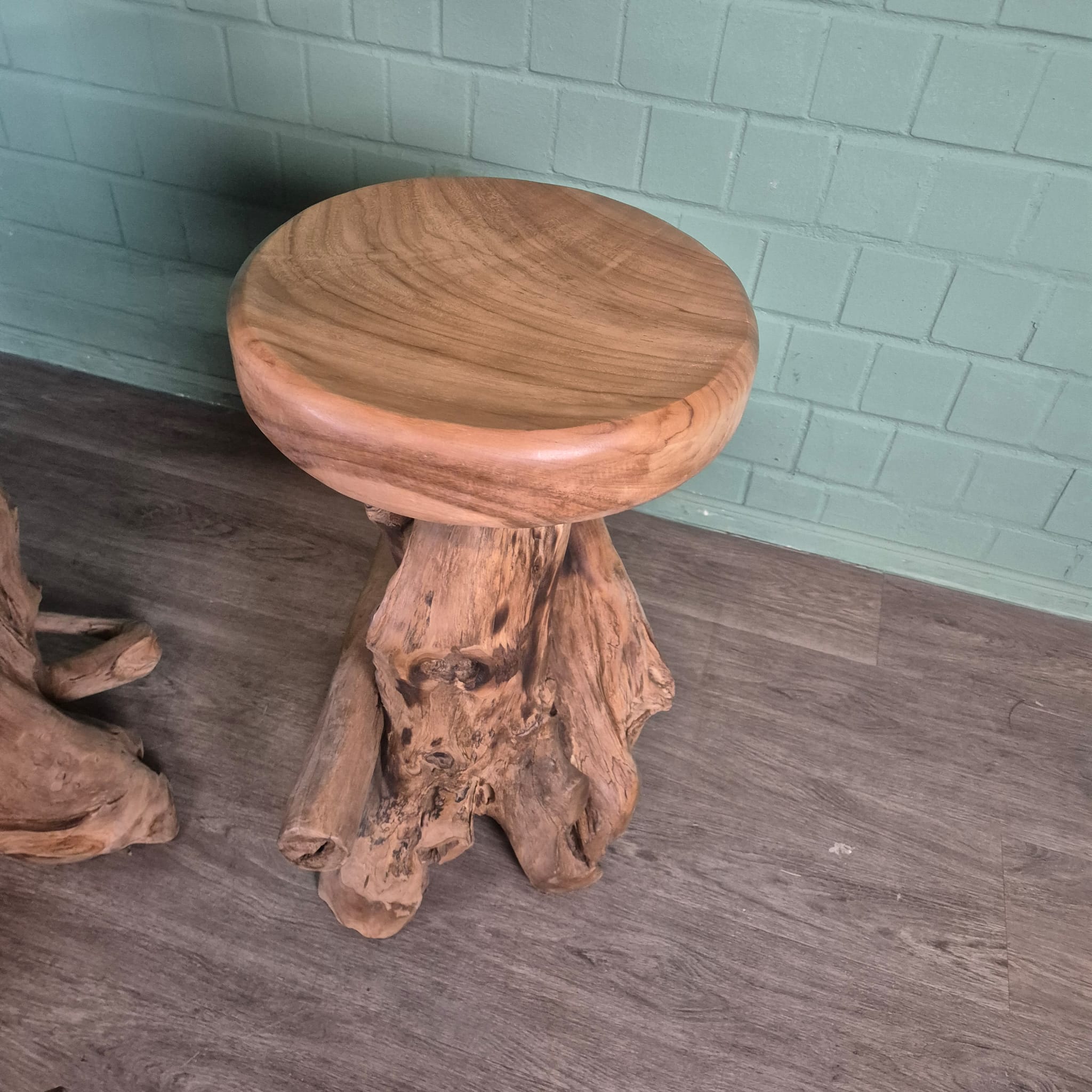 Burl Walnut Bar Table and 4 Bar Stools Set - Image 18